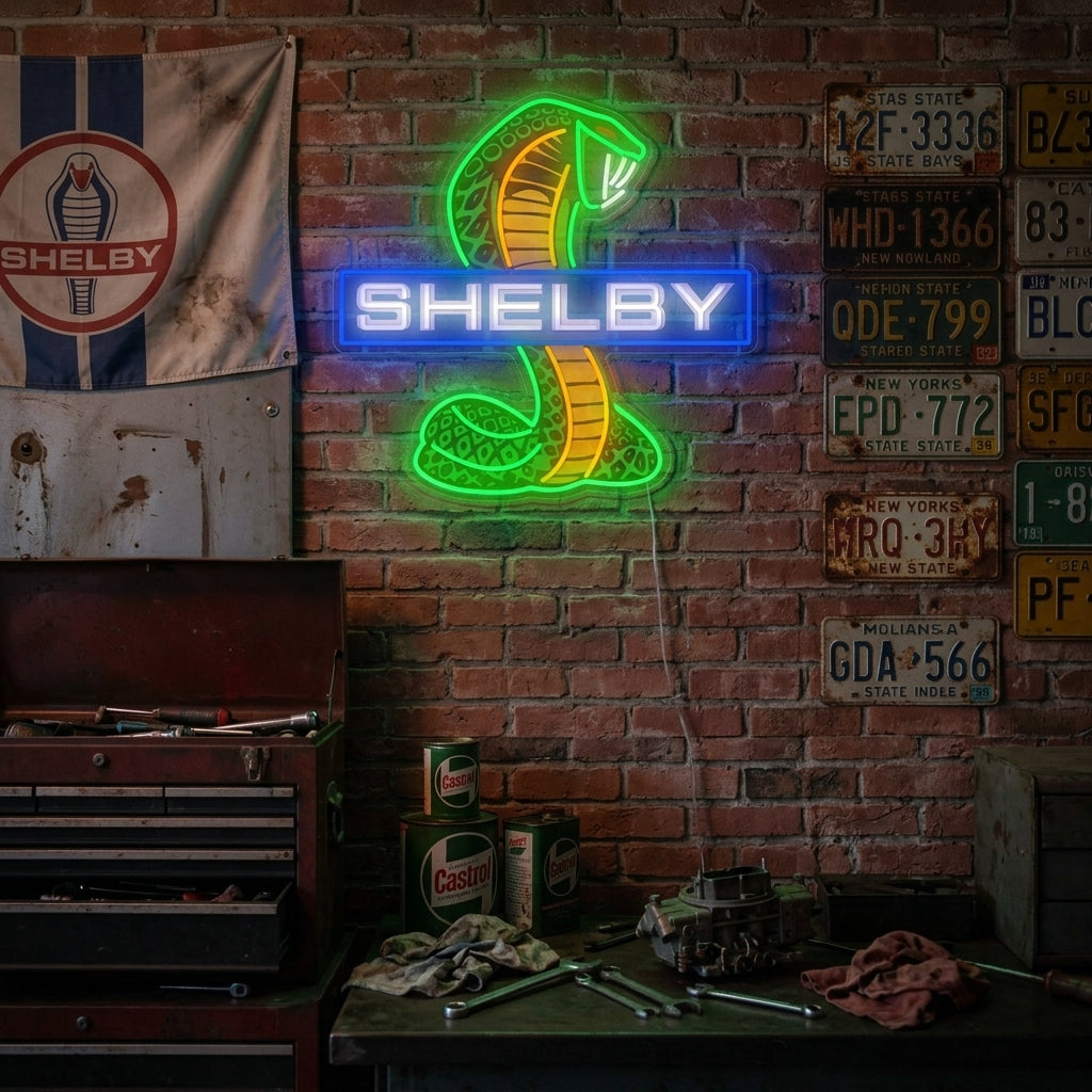 "Shel-Car Cobra" Neonskilt