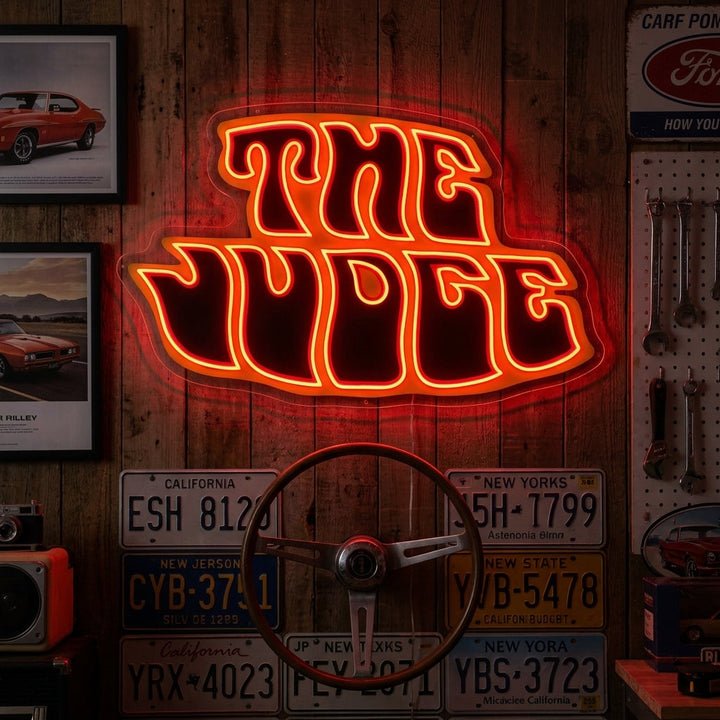 "The Judge" Neonskilt