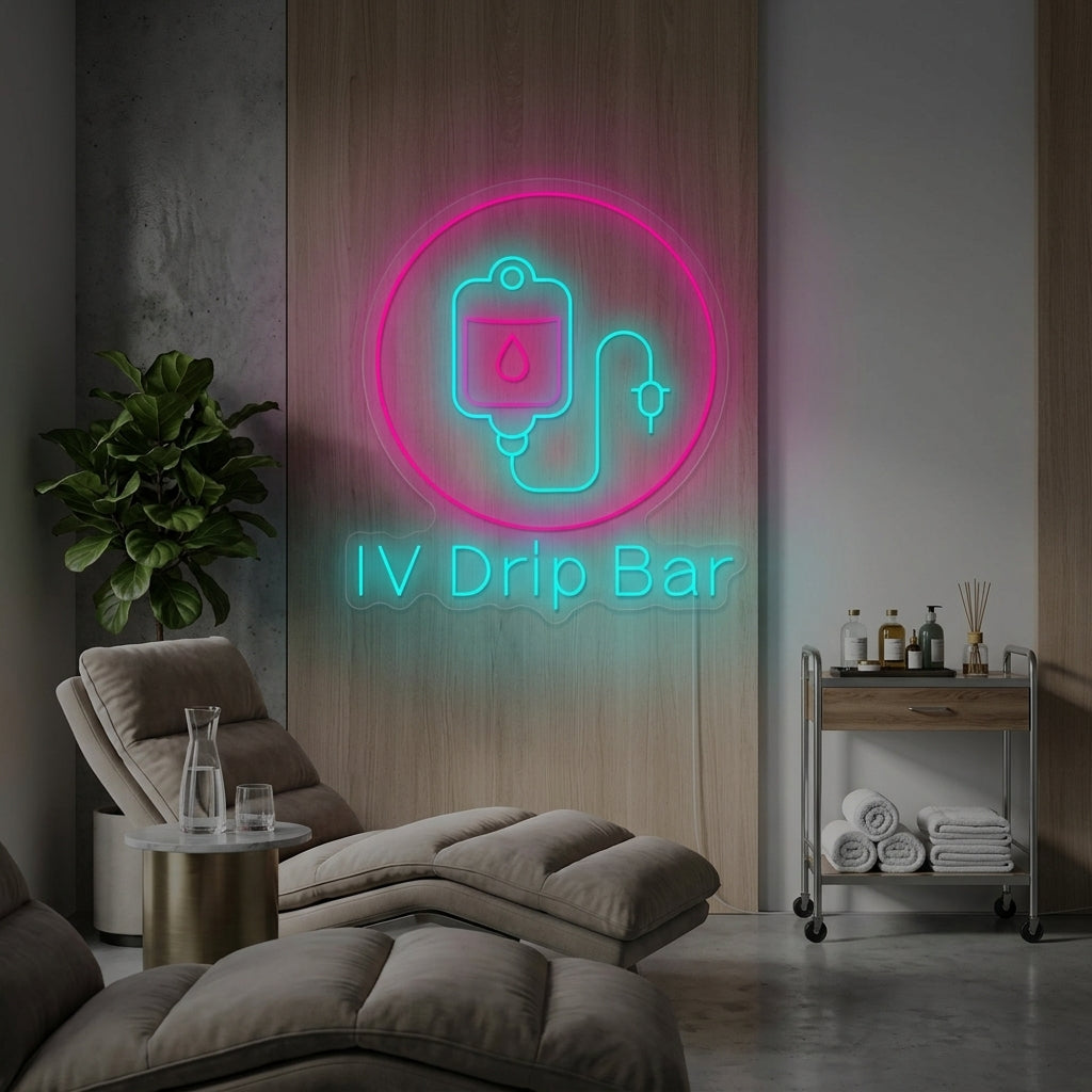 "Iv Drip Bar" Neonskilt