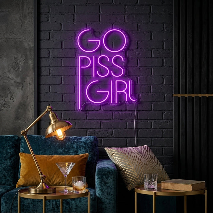 "Go Piss Girl" Neonskilt