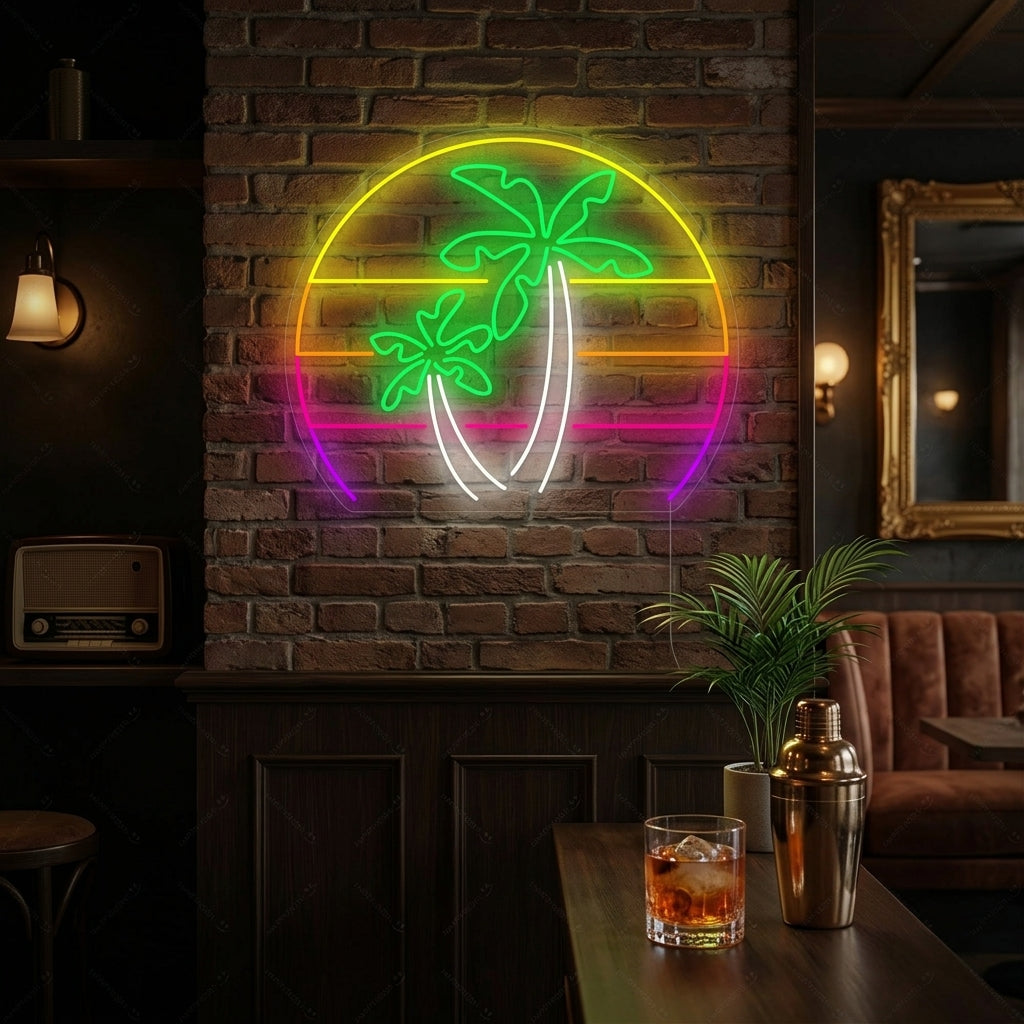 "Palm Tree Vaporwave" Neonskilt