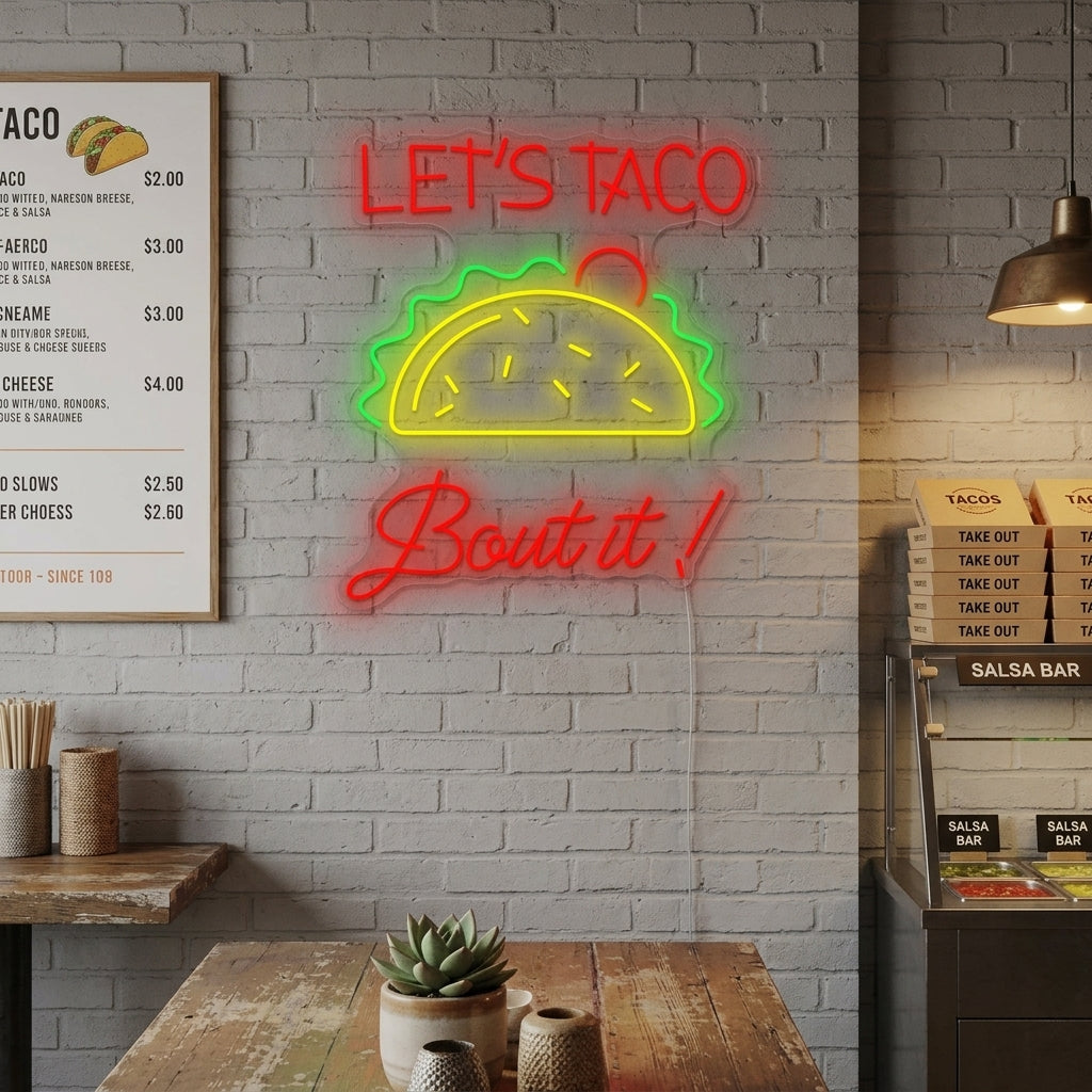 "Let's Taco Bout It" Neonskilt