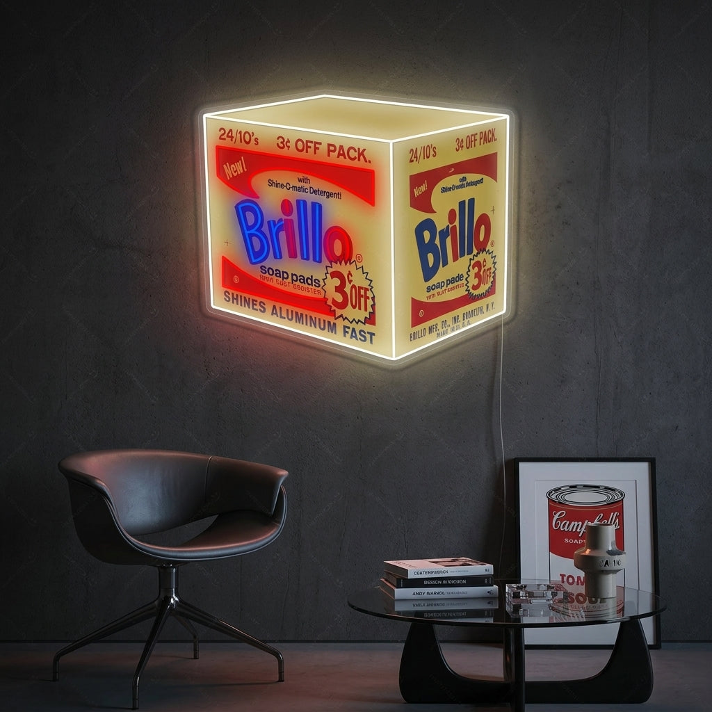 "Brillo Box" Neonskilt