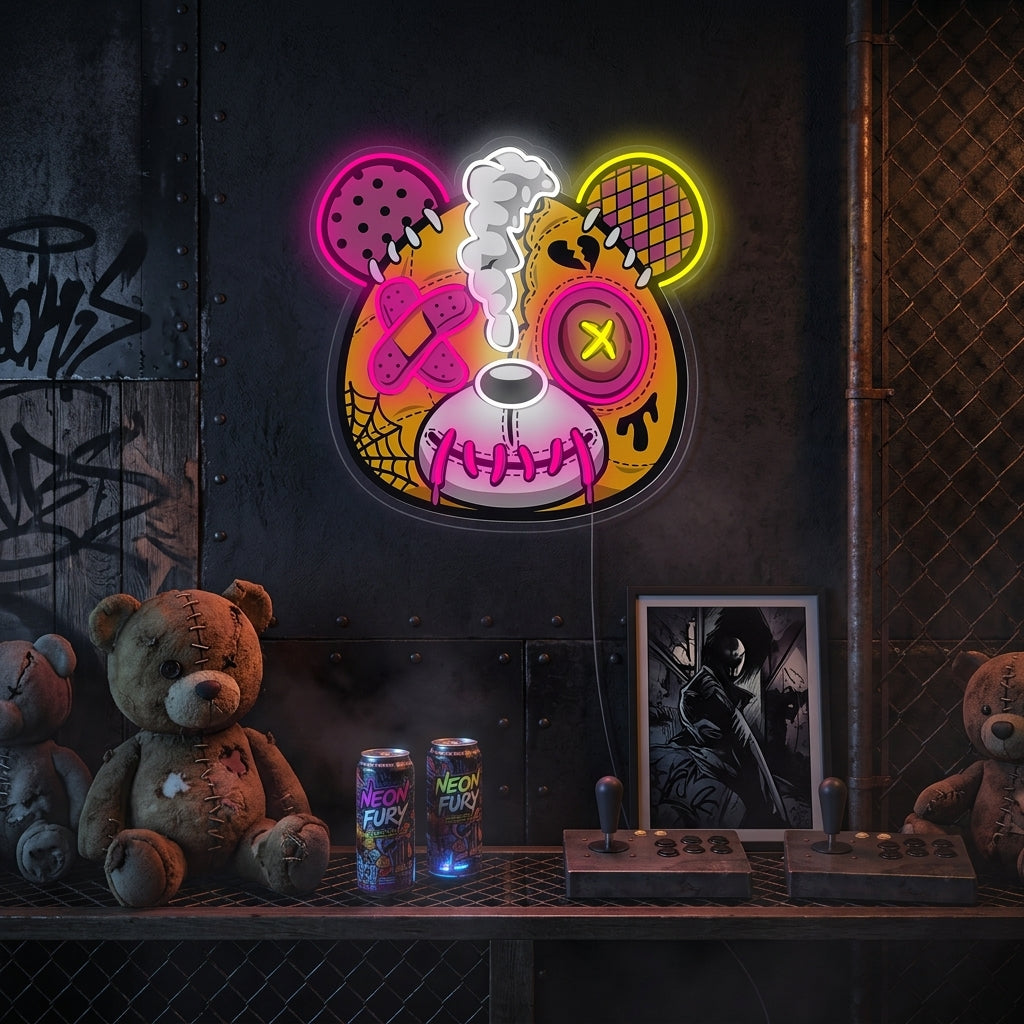 "Zombie-bamse" Neonskilt