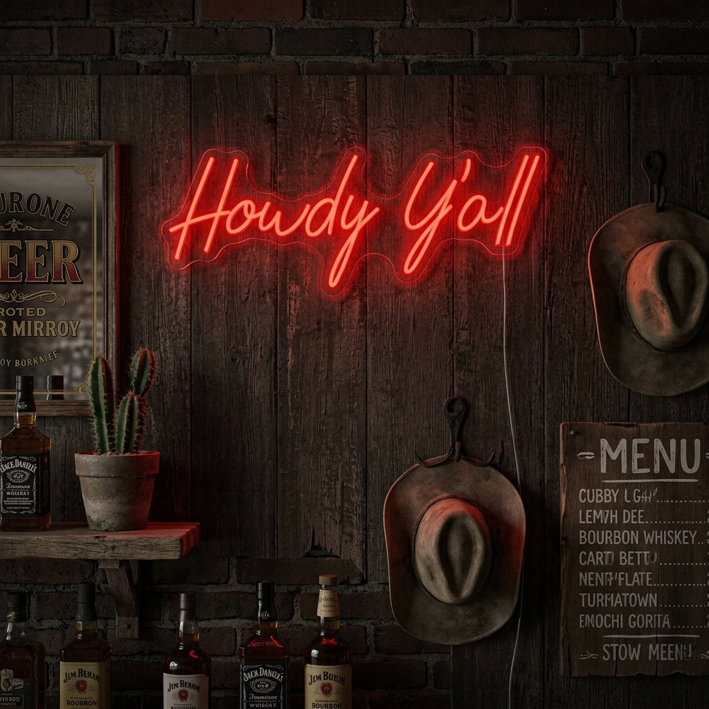 "Howdy Y'all" Neonskilt