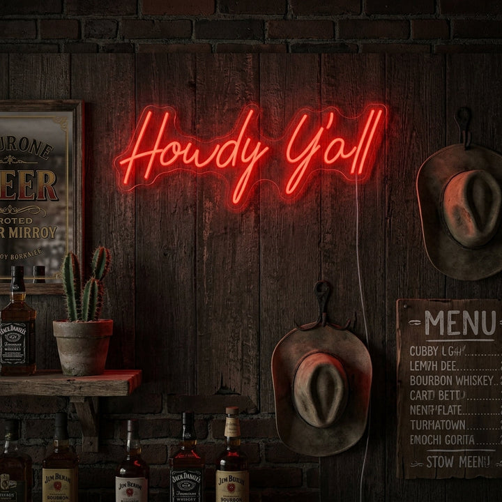 "Howdy Y'all" Neonskilt