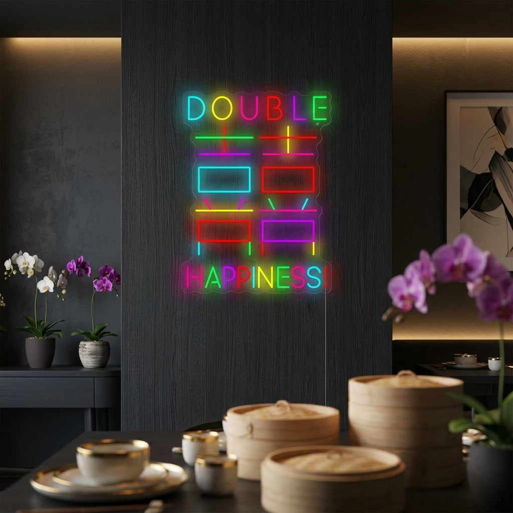 "Dobbel lykke" Neonskilt
