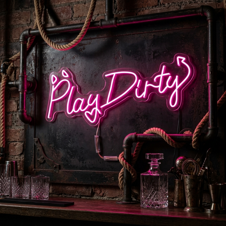 "Play Dirty" Neonskilt