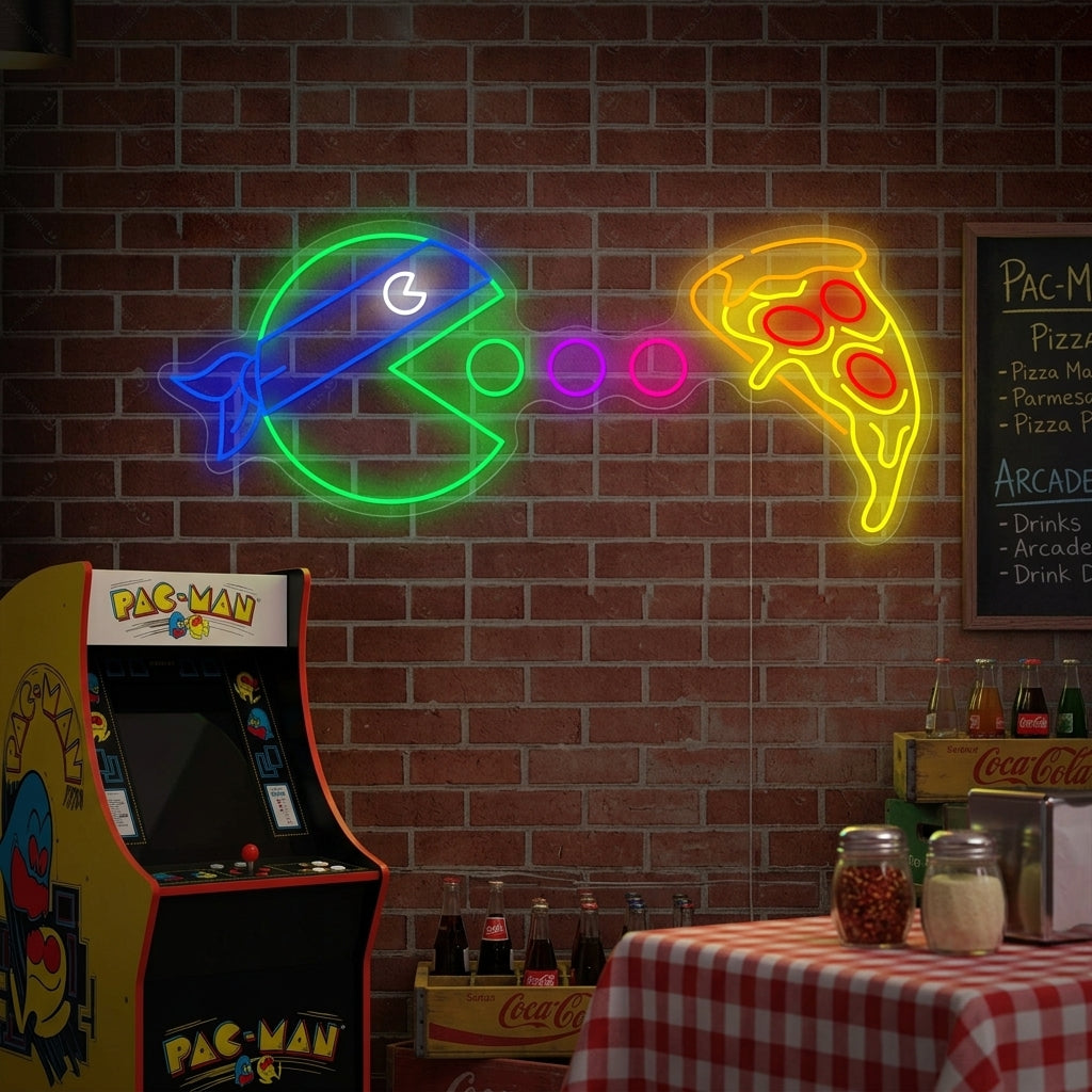 "Spis pizza" Neonskilt