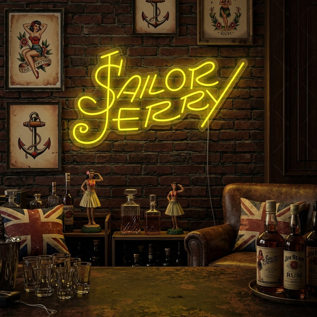 "Sailor Jerry Rum" Neonskilt