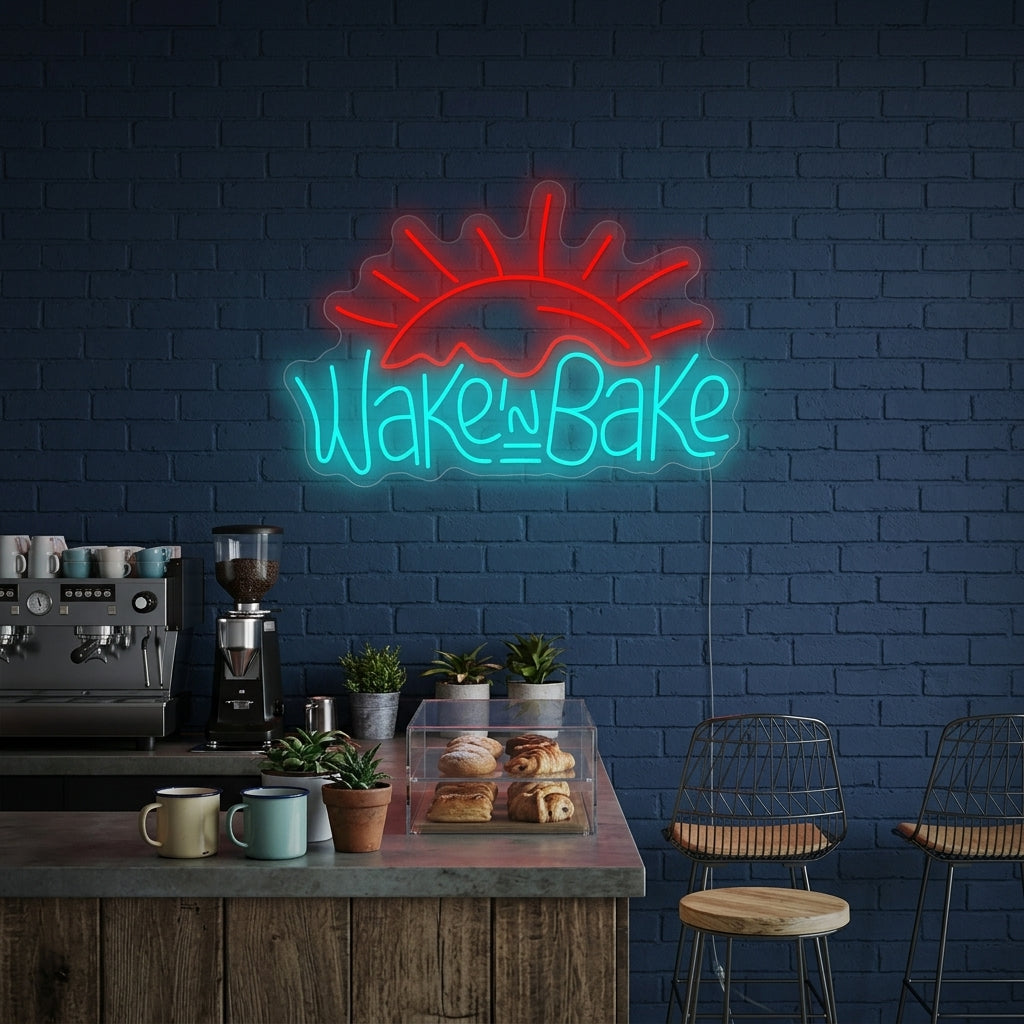 "Wake and Bake" Neonskilt