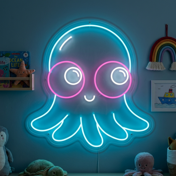 "Baby blekksprut" Neonskilt