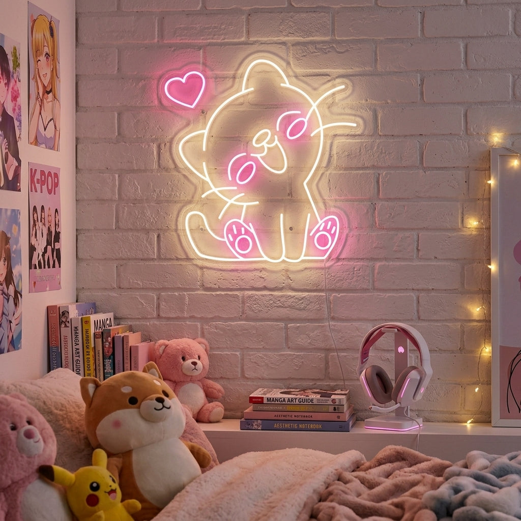 "Kawaii Cat" Neonskilt