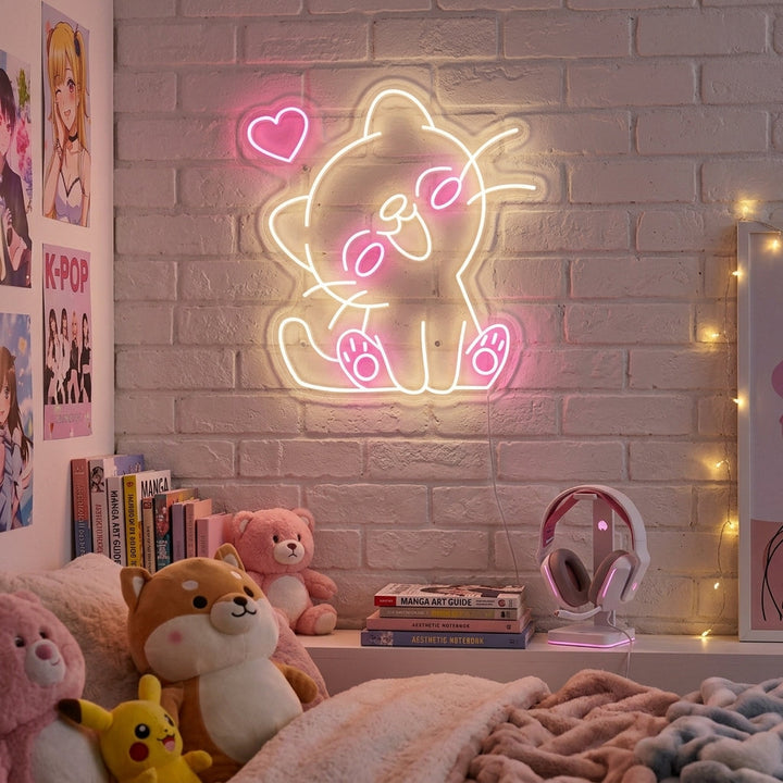 "Kawaii Cat" Neonskilt