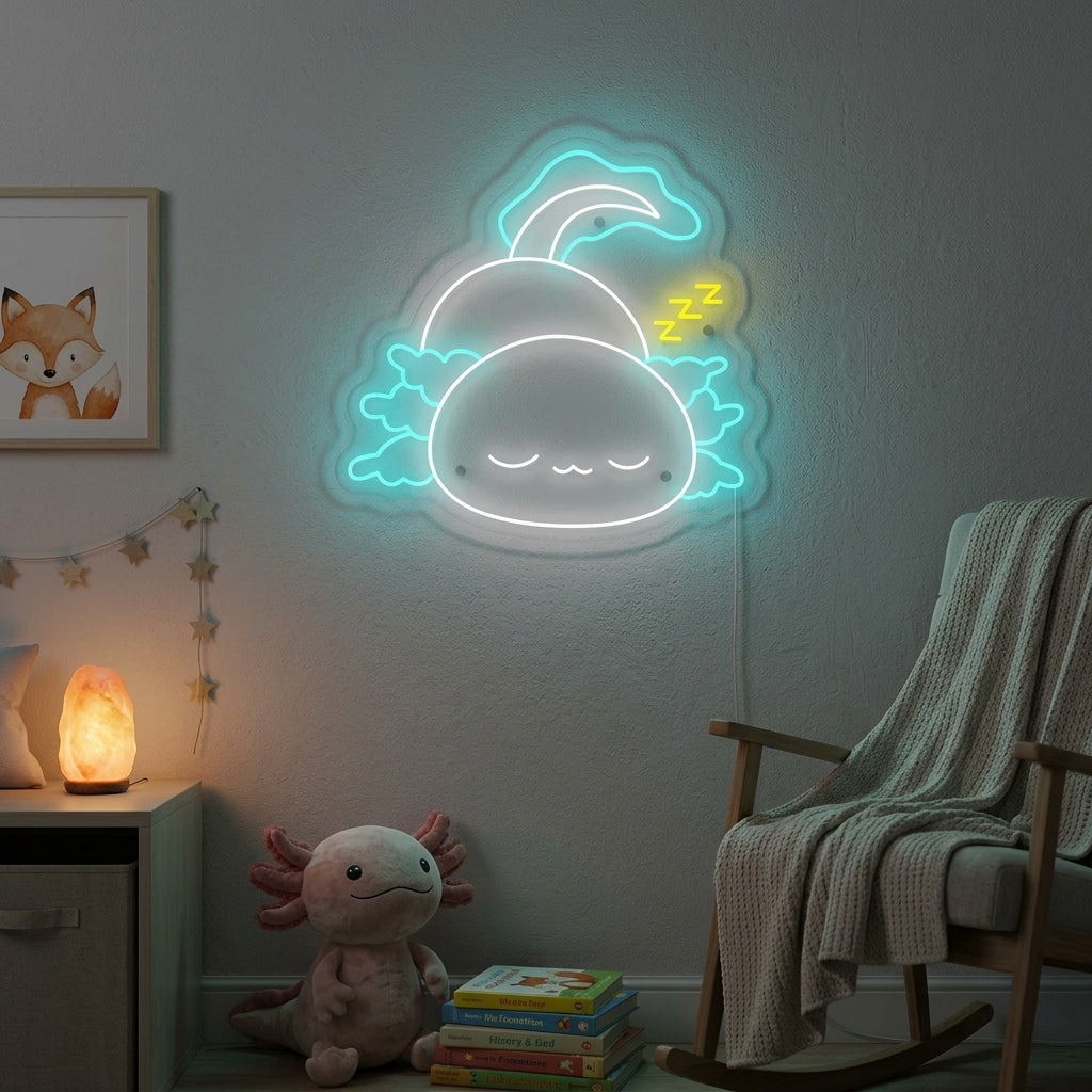 "Sovende Axolotl" Neonskilt