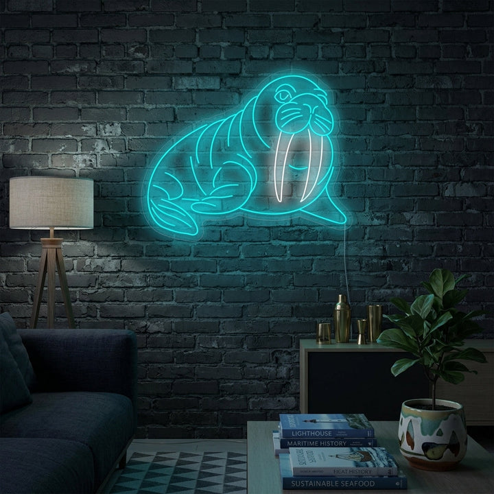 "Hvalross" Neonskilt