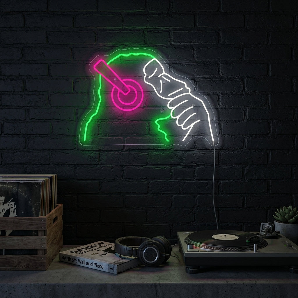 "Banksy Dj Monkey" Neonskilt