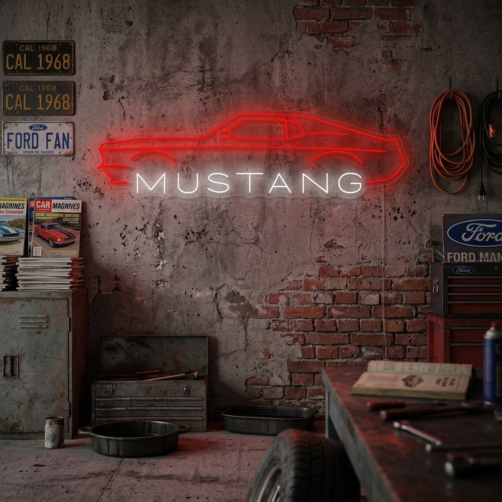 "Mustang Car" Neonskilt