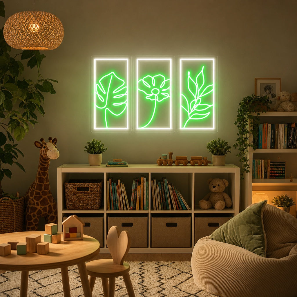 "3D-Blomst" Neonskilt