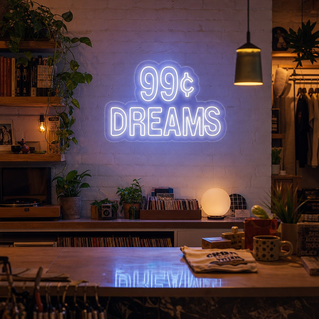 "99 Cent Dreams" Neonskilt