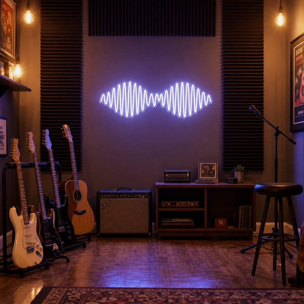 "AM Wave Musikk Rockeband" Neonskilt