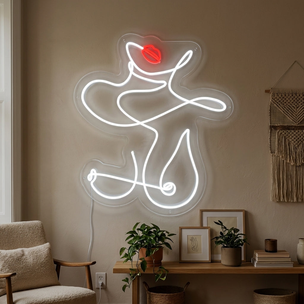 "Abstrakt Kvinnekropp" Neonskilt