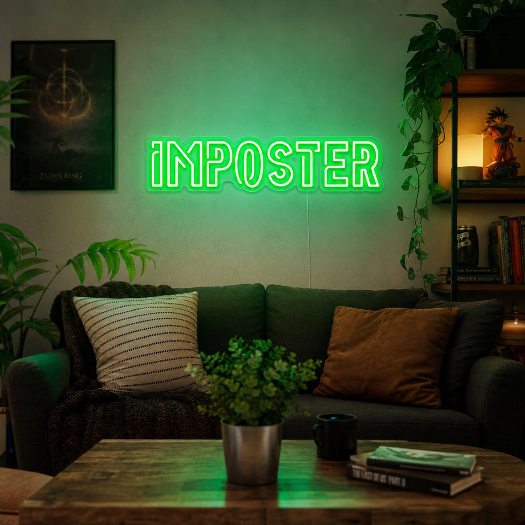 "Imposter, Innredning Av Spillerom" Neonskilt