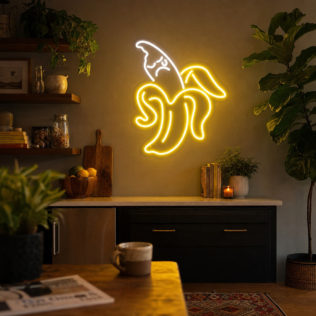 "Banan, Frukt" Neonskilt
