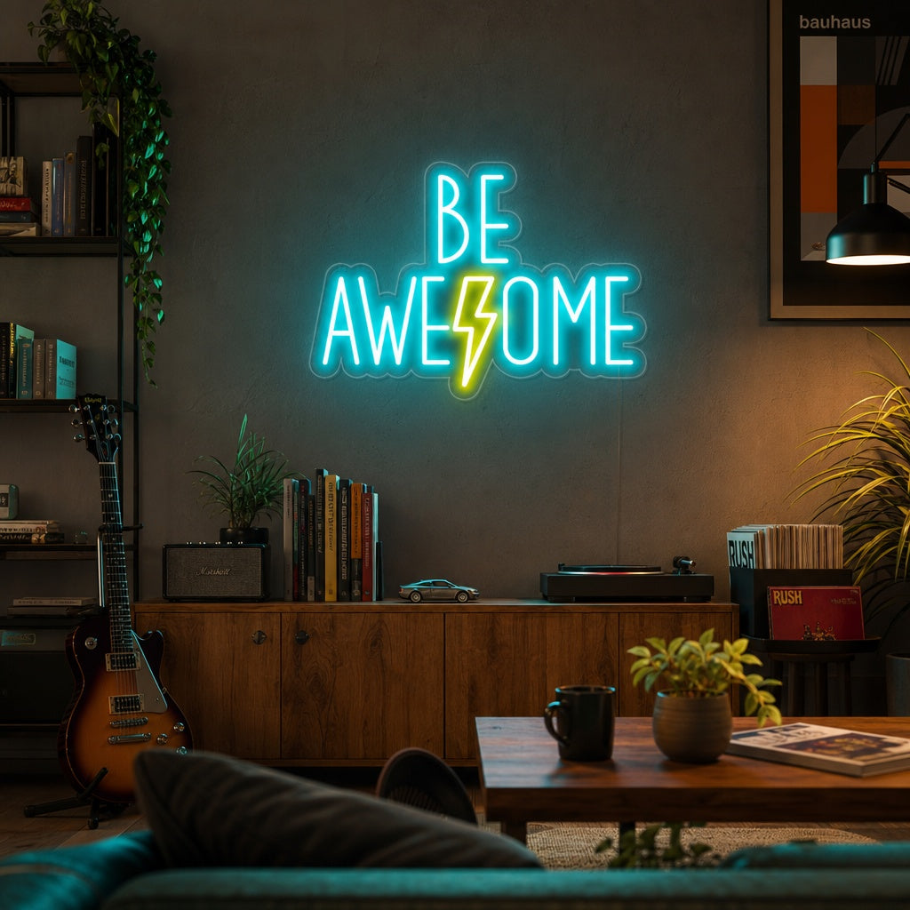 "Be Awesome" Neonskilt
