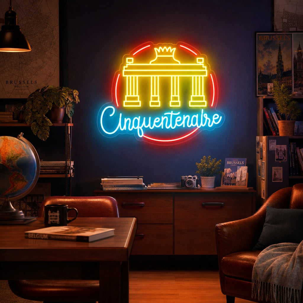 "Belgia Cinquantenaire Brussel" Neonskilt