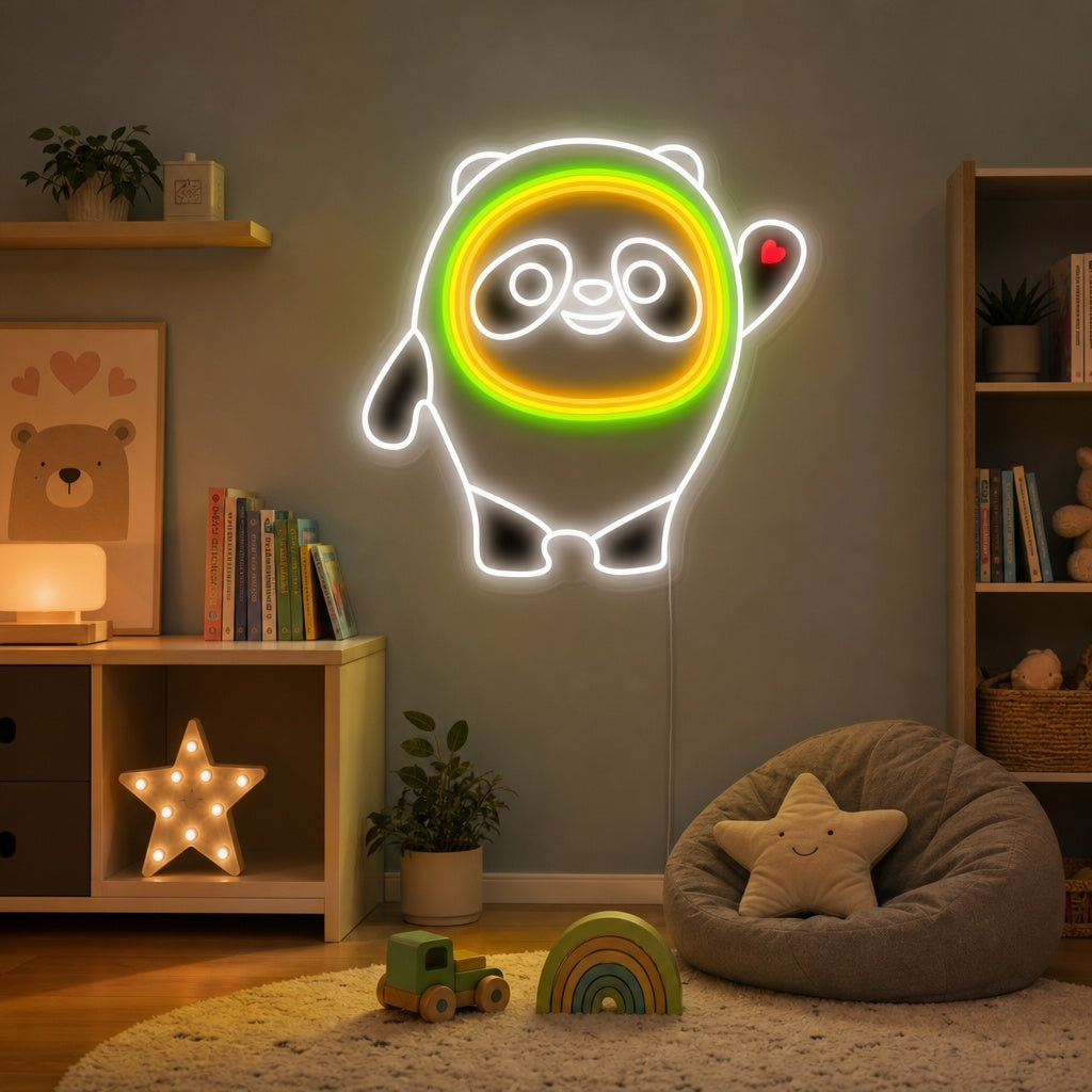 "Bing Dwen Dwen Panda Dukke, Dekor Til Barnerommet" Neonskilt
