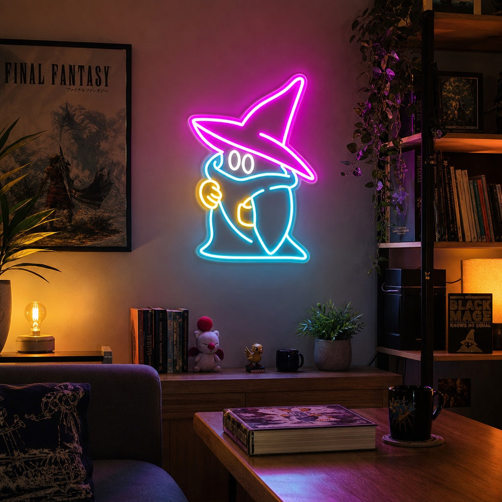 "Black Mage Spilldekorasjon" Neonskilt