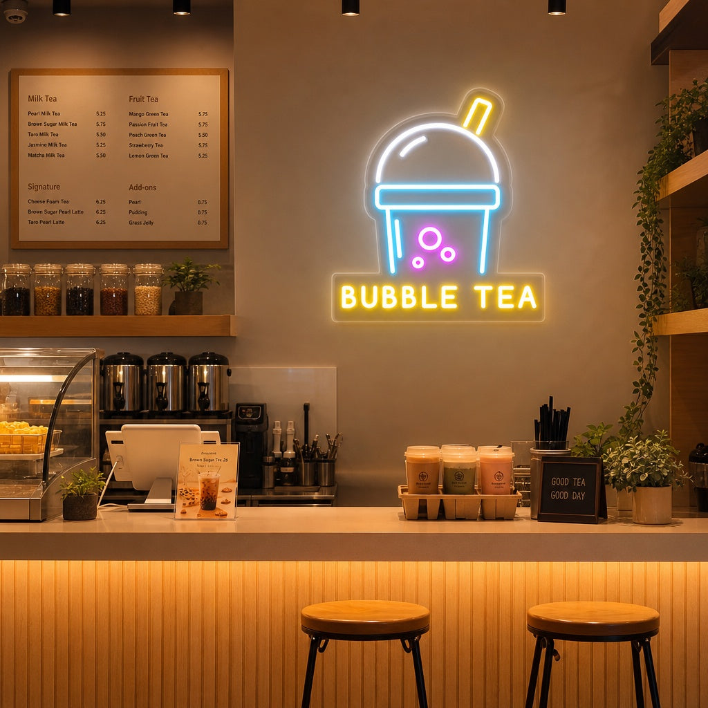 "Bubble Tea" Neonskilt