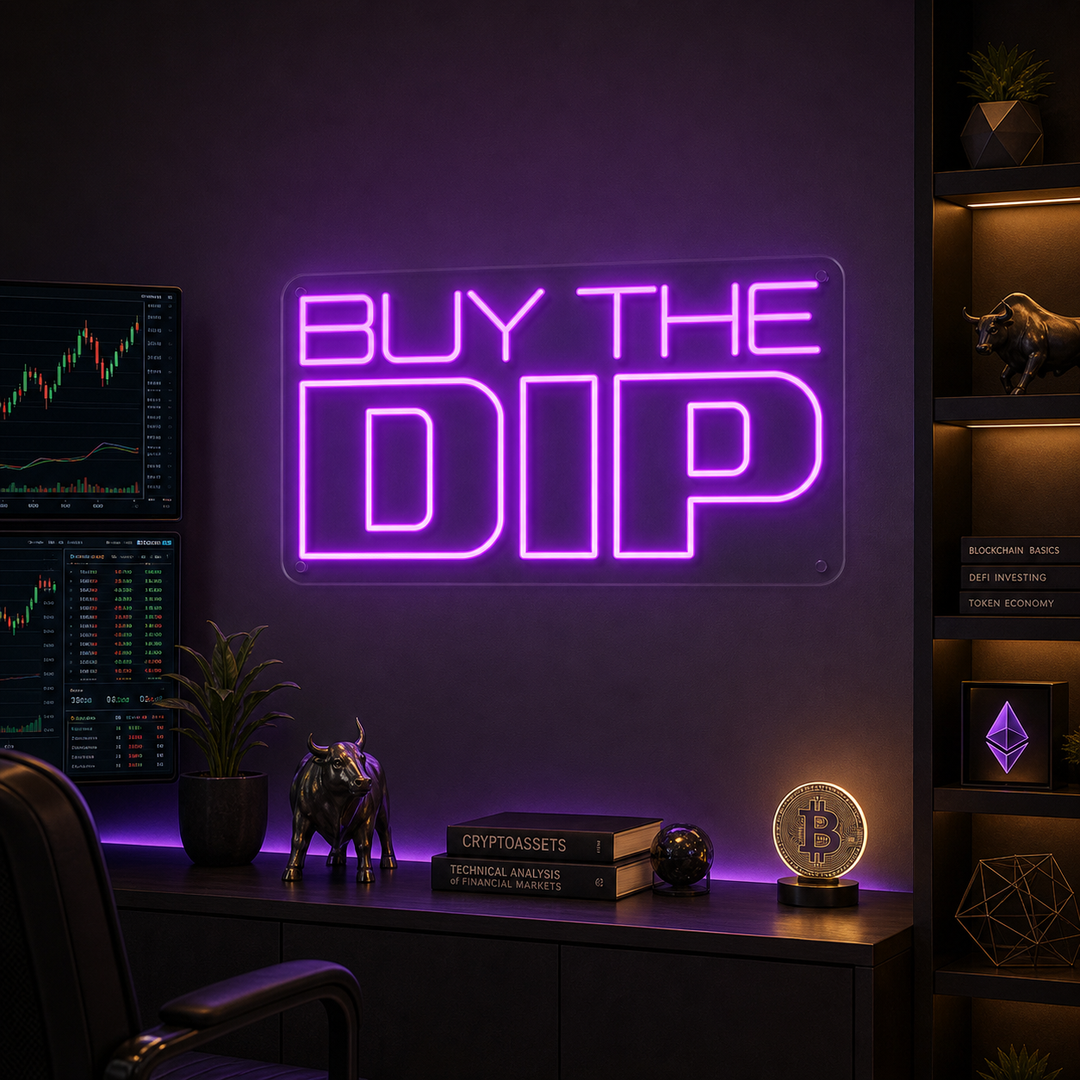 "Buy the Dip" Neonskilt