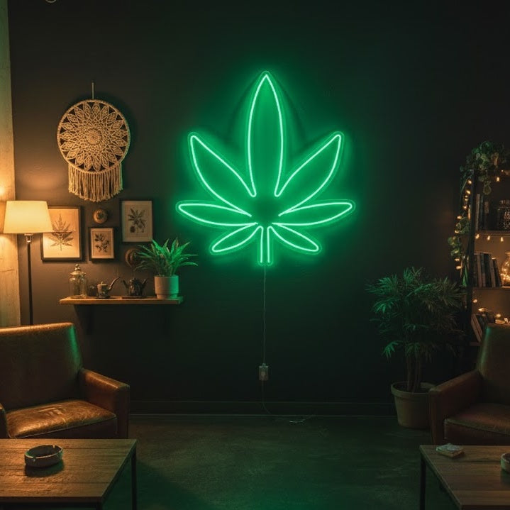 "Marihuana Åpent Bar" Neonskilt