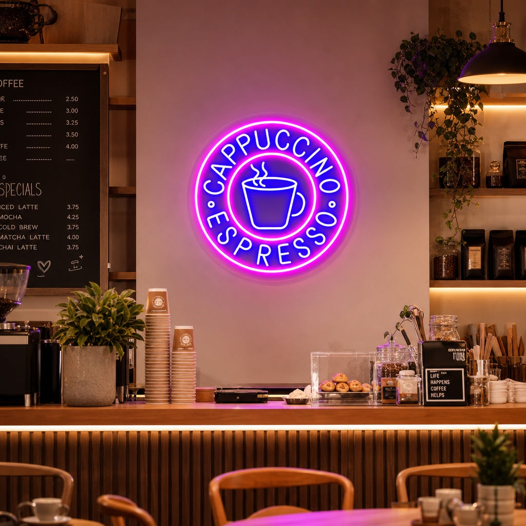 "Cappuccino Espresso" Neonskilt