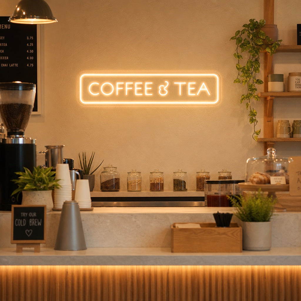 "Coffee And Tea" Neonskilt