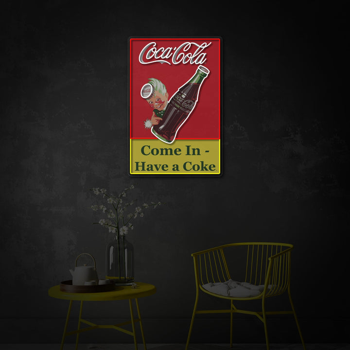 "Come In Have A Coke, drikke butikklogo" UV-trykt LED-neonskilt