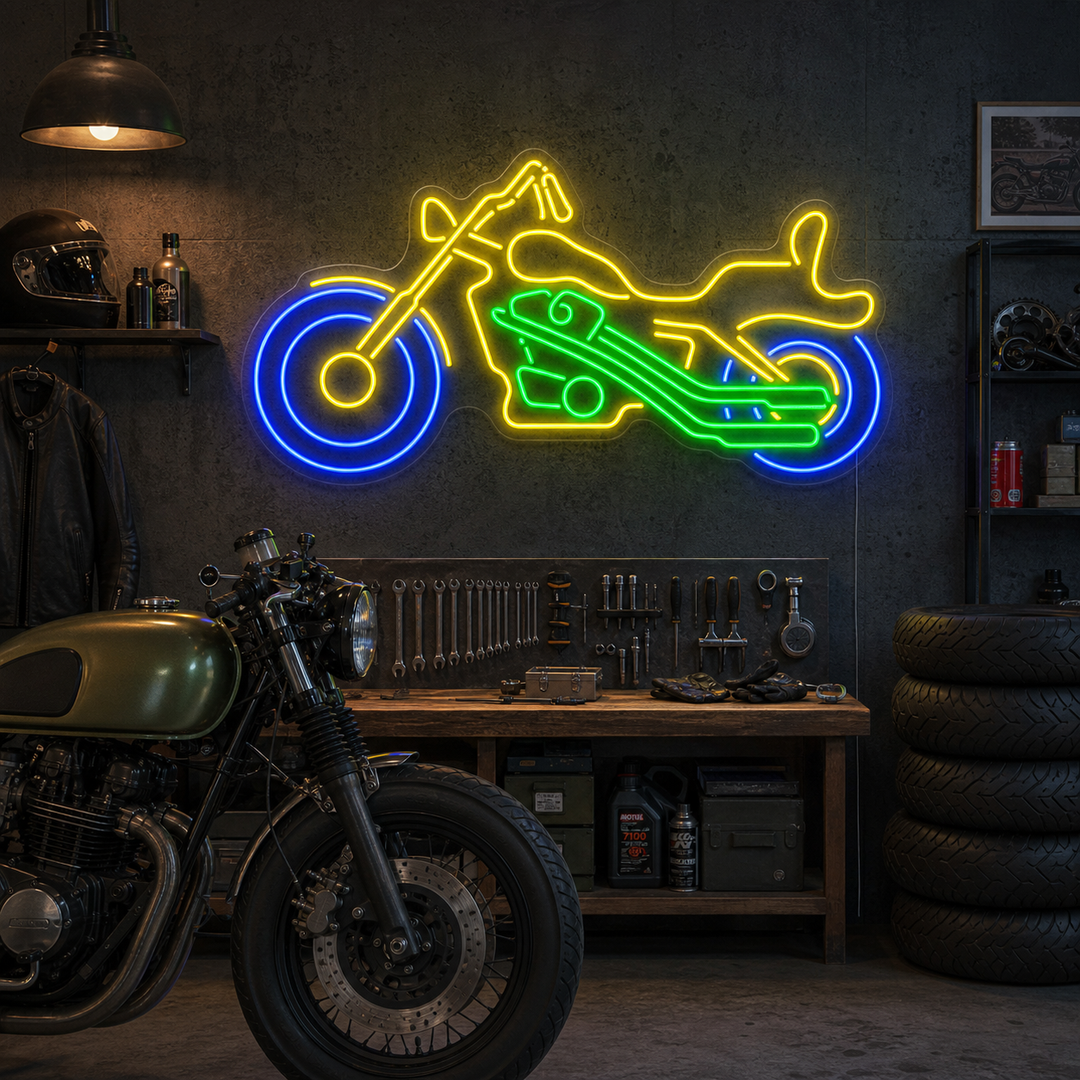 "Cozyle Motorsykkel Motorsykkel" Neonskilt