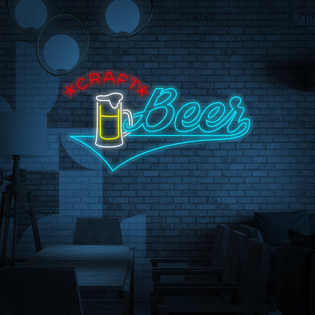 "Craft Beer Krus Bar" Neonskilt