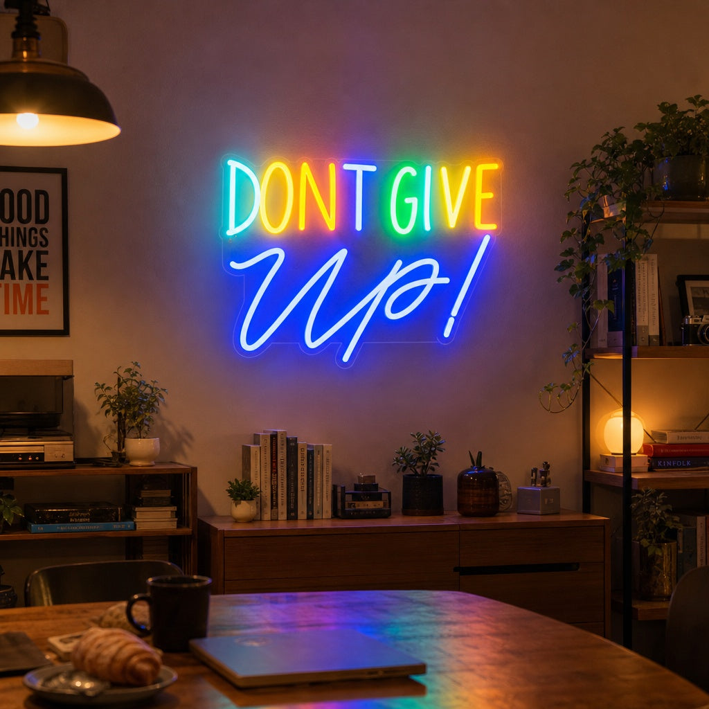 "Dont Give Up" Neonskilt