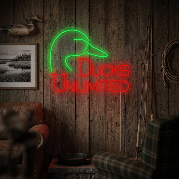 "Ducks Unlimited" Neonskilt