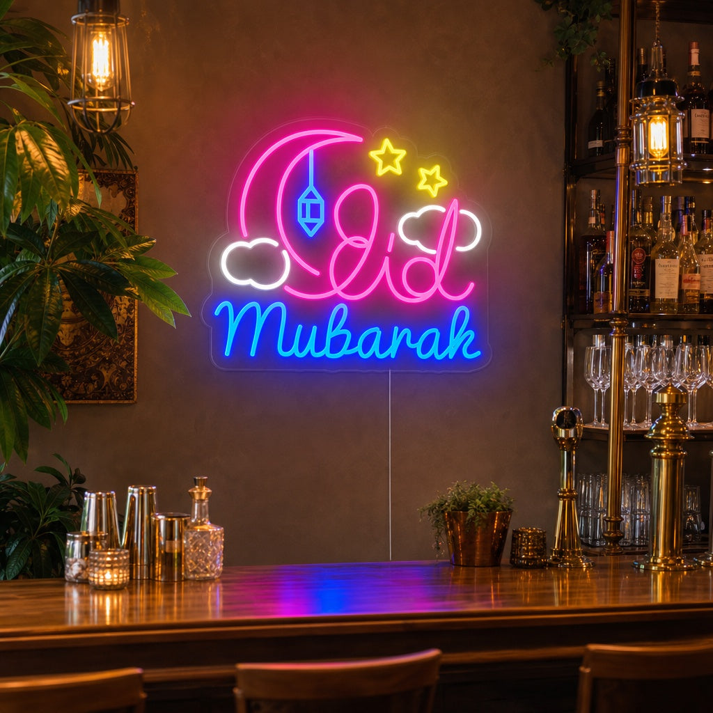 "Eid Mubarak" Neonskilt