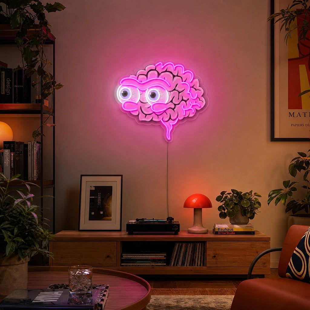 "Øyeeplhjerner" UV-trykt LED-neonskilt