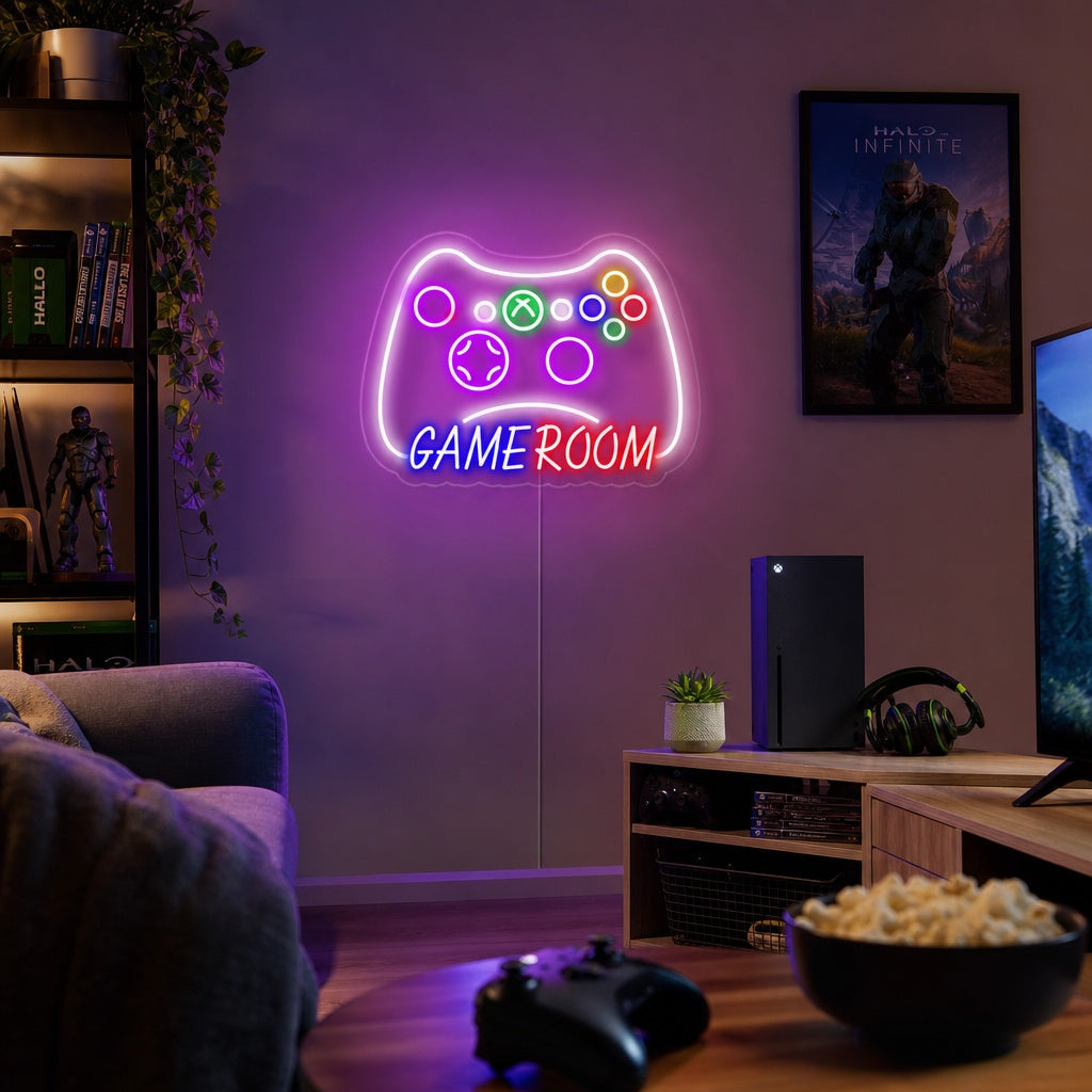 "Game Room" Spillveggdekor Neonskilt