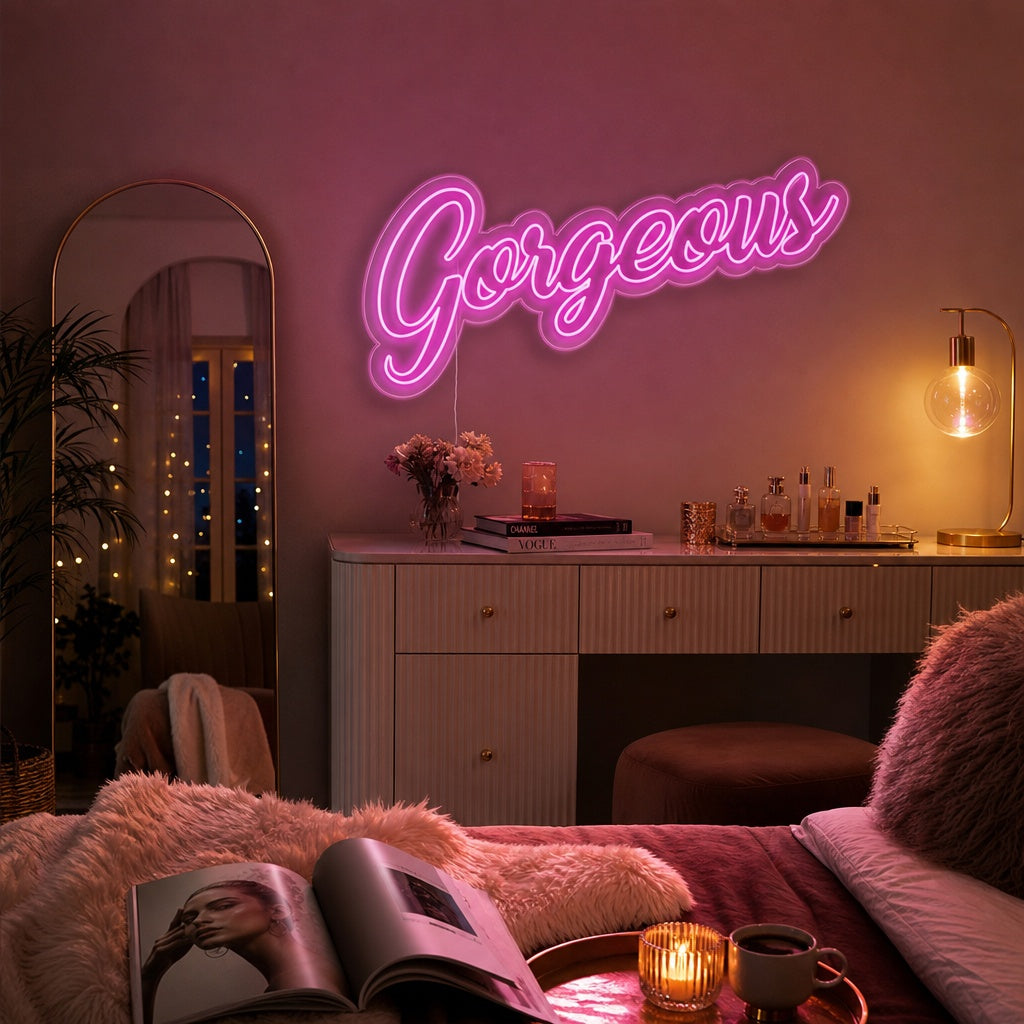 "Gorgeous" Neonskilt