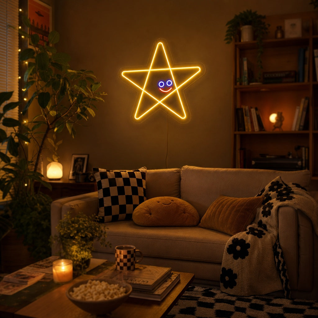"Happy Star" Neonskilt