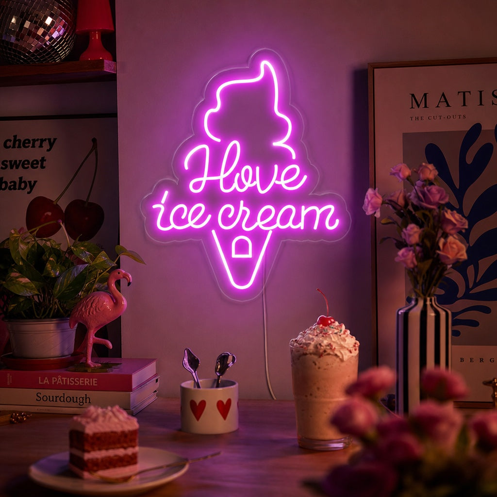 "Have Ice Cream" Neonskilt
