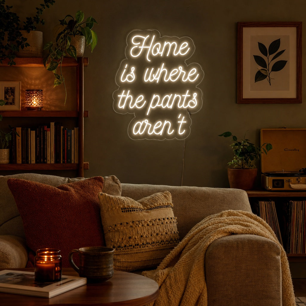 "Home is Where The Pants Arent" Neonskilt