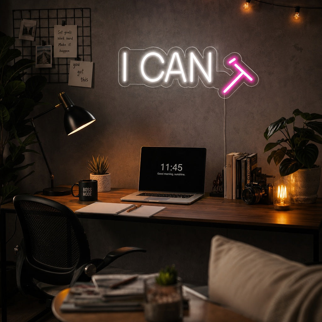 "I CAN T" Neonskilt